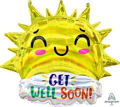 Get Well Soon Sun Mylar Balloon 29in Inflated