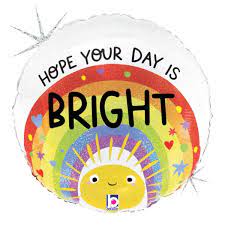 Get Well - Hope Your Day is Bright Mylar Balloon18 Inch Inflated