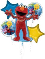 Sesame Street Elmo Mylar Balloon Bouquet Inflated with Weight