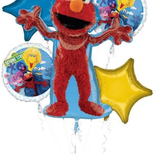 Sesame Street Elmo Mylar Balloon Bouquet Inflated with Weight