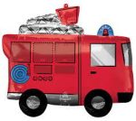 Fire Truck 26 x 22 Inches Mylar Balloon Inflated with Helium