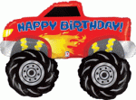 Happy Birthday Monster Truck 40" Inch Mylar Balloon Inflated with Helium