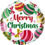 18" Merry Christmas Ornaments and Stars Mylar Balloon  Inflated