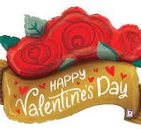 Happy Valentine's Day Banner Mylar Balloon 41 Inch Inflated