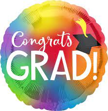 28" Congrats  Grad! Colorful Balloon Inflated