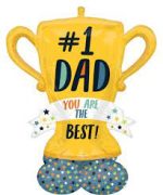 Father's Day - #1 Dad You Are the Best AirLoonz Mylar Balloon Inflated
