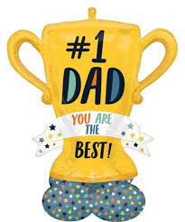 Father's Day - #1 Dad You Are the Best AirLoonz Mylar Balloon Inflated