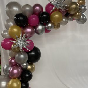 Elegant Arch with Magic Star Spike and Latex Balloons