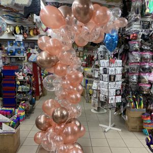 Elegant Rose Gold and Clear Colors Latex Balloon Arch
