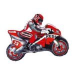 Moto Racing Red 33 Inch Mylar Balloon Inflated