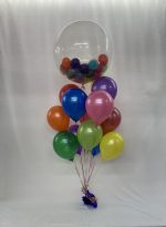 36 Inch Latex Balloon with Small Balloons Bouquet Inflated Attached to Weight