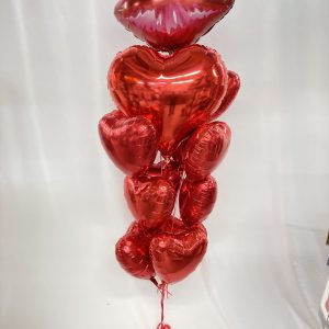 Valentines Day Balloons Bouquet ( Love and Heart) with 30"Big Lips Mylar Balloon
