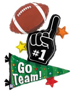35" Go Team! Super Bowl Football Balloons