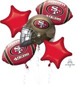 San Francisco 49ers Super Bowl Football Balloons Bouquet with Weight