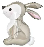 36" Floppy Eared Grey Bunny ( Rabbit)  Easter Mylar Balloon  Inflated