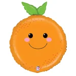 Orange 21 Inch Mylar Balloon Inflated