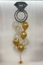 Engagement Ring & Wedding Latex Balloons Bouquet With Weight