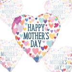 Happy Mother's Day colorful hearts 28 inch mylar