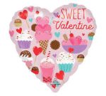 Happy Valentine's Day Sweet Valentine Mylar Balloon 17"  Inflated