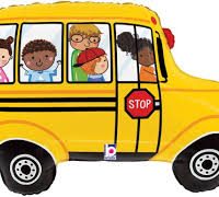 School Bus Supershape Mylar Balloon 29 Inch Inflated
