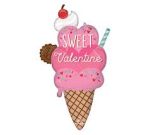 Valentine's Day Rose Shape 38 Inch Mylar Balloon Inflated