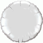 Silver Round 30 Inch Mylar Balloon Inflated with Helium