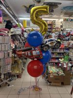 Truck and Police Bouquet Mylar and Latex Inflated Attached with Weight