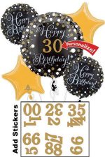 Deluxe Shape Sparkling Birthday Personalize It - Inflated