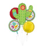 Cinco De Mayo Fiesta Cactus Bouquet Mylar Balloon Inflated