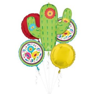Cinco De Mayo Fiesta Cactus Bouquet Mylar Balloon Inflated