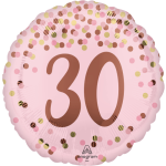 Pink 30th Mylar Balloon 18 Inch Inflated